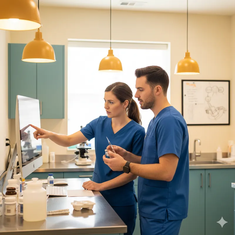 Equipa veterinária em ação